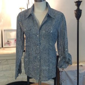 Liz Claiborne Blue Paisley Size Large